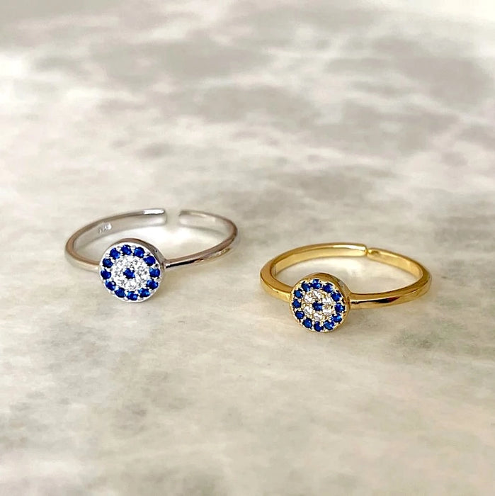 Diamond Evil Eye Ring | 18K Gold PVD Gold