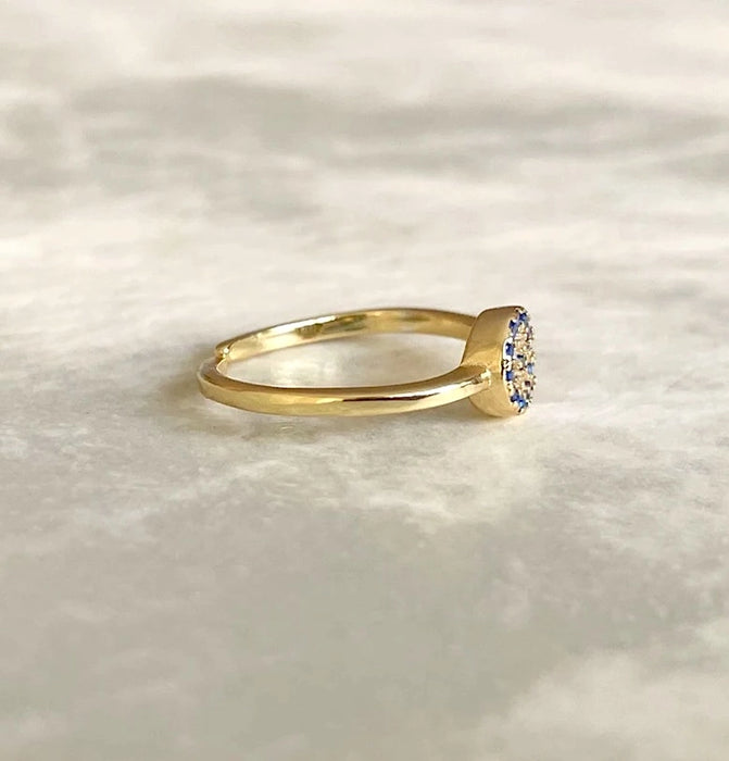 Diamond Evil Eye Ring | 18K Gold PVD Gold