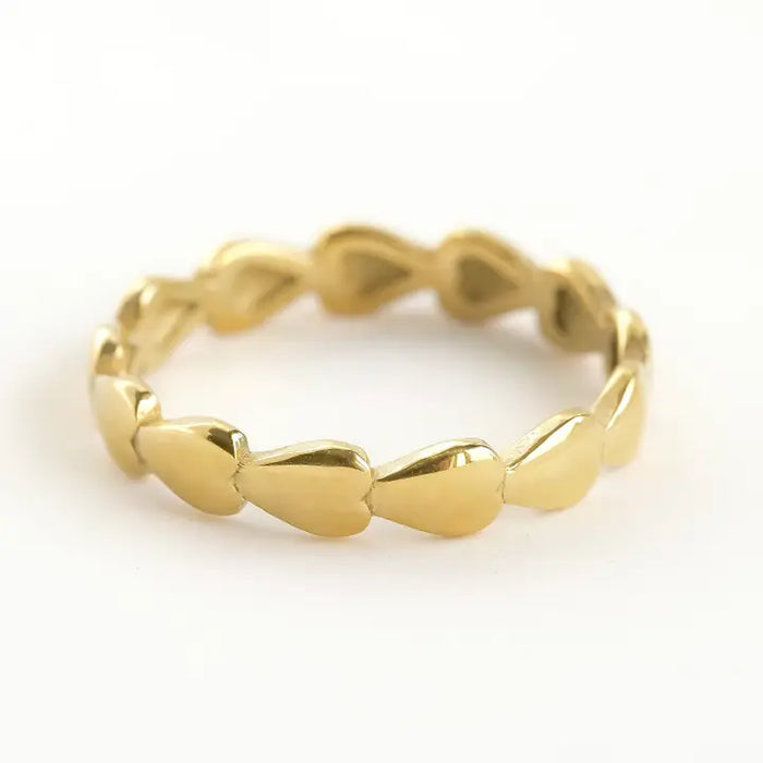 Heart Link Stackable Ring | 18K Gold PVD