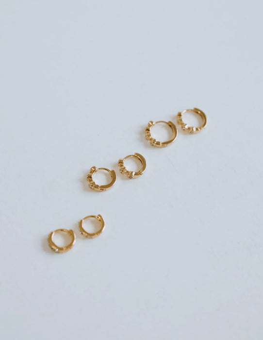 Bezel Diamond Huggies