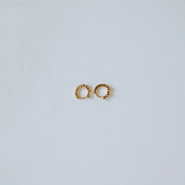 Bezel Diamond Huggies