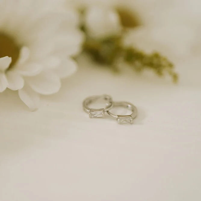 Sophie Baguette Diamond Mini Hoops