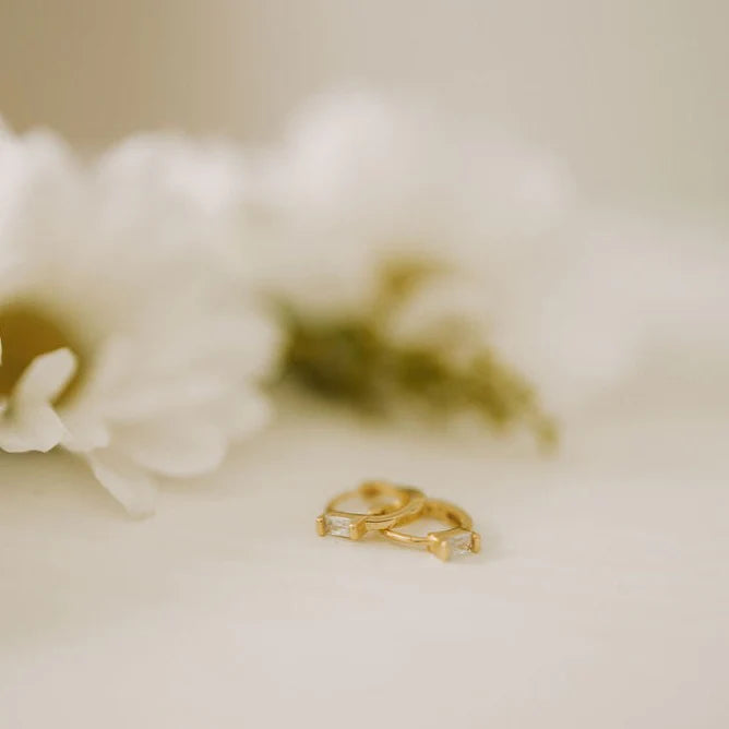 Sophie Baguette Diamond Mini Hoops