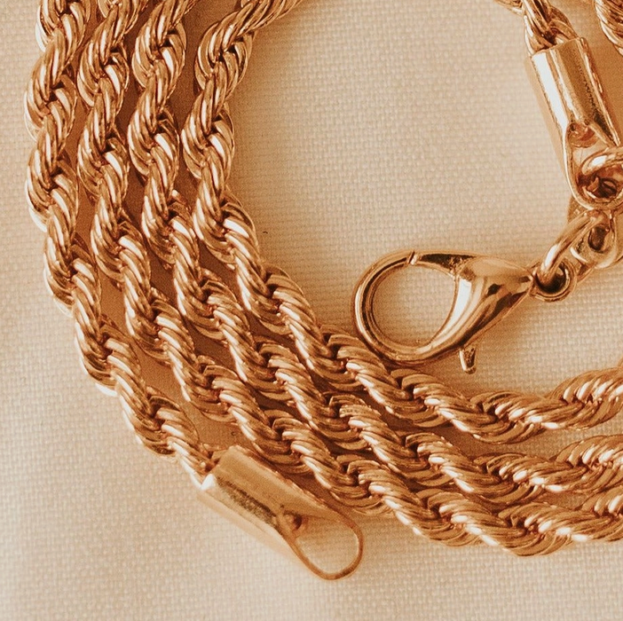 Naomi Gold Filled Rope Necklace 16"