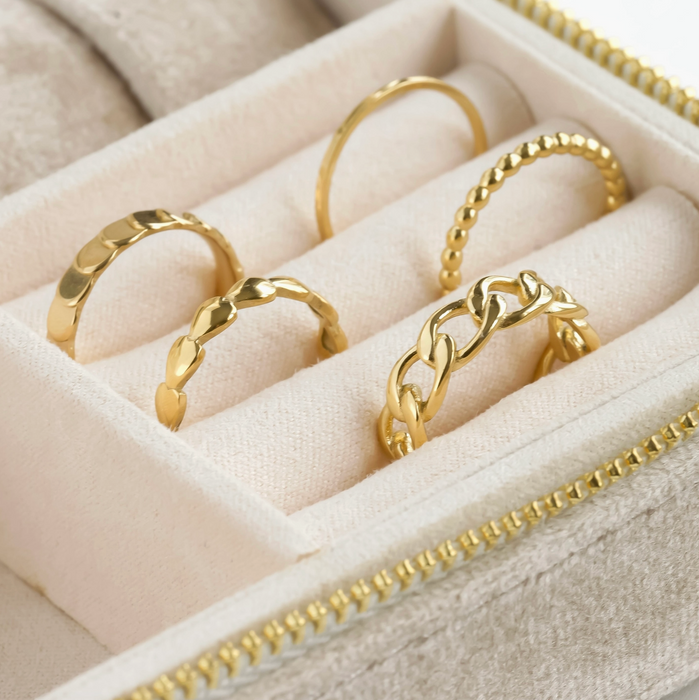 Beaded Stackable Ring | 18K Gold PVD