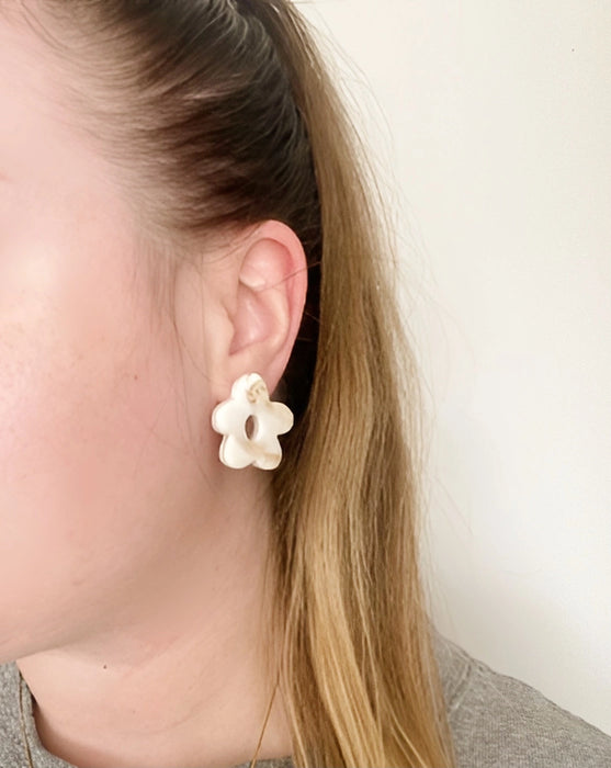 Funky Flower Studs | Handmade Polymer Clay Earrings