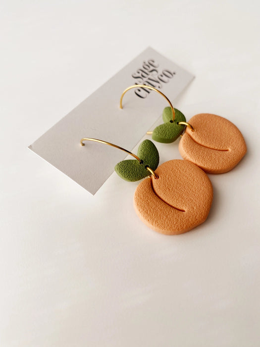 Peach Hoops | Polymer Clay Earrings