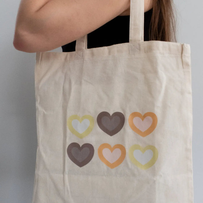 Two Toned Hearts Tote Bag